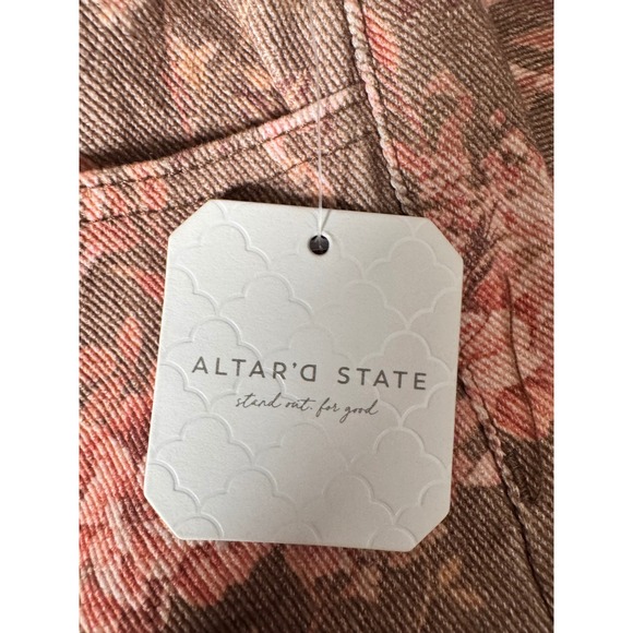 Altar State Womens XXS Brown Pink Floral Wide Leg Jeans - Picture 13 of 14